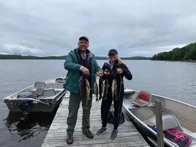Guests in a boat at Northern Walleye Lodge